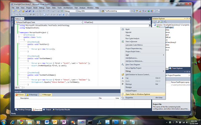 VisualStudioOpenWindowsExplorerForProjectLocation