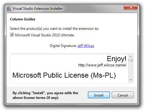 Visual Studio Extension Installer